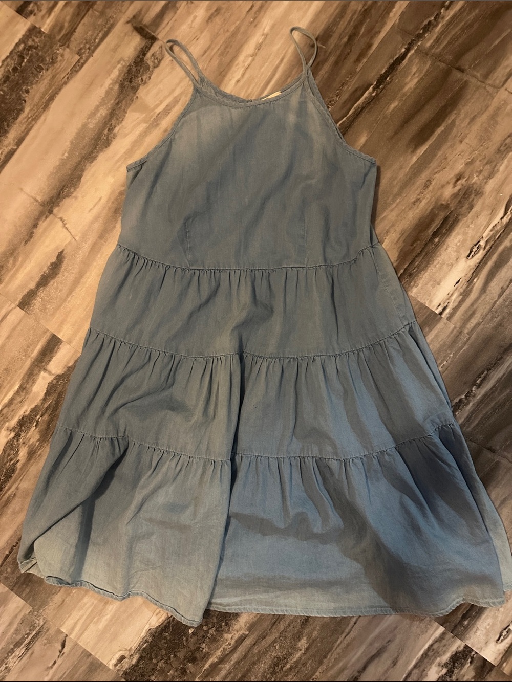 Light Blue Tiered Sundress Woman's/teen- Sleeveless Summer Dress-babydoll